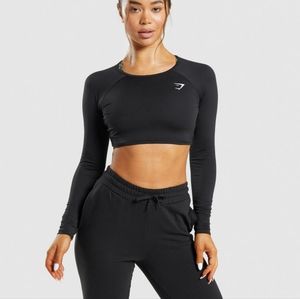Gymshark Black Long Sleeve Crop Top